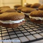 gingerbread whoopie pies with vanilla buttercream filling