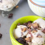 peanut butter cup ice cream (with brownie bits)